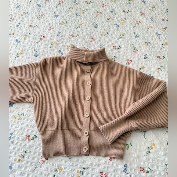 Oak and Fort Tan Button Down Cardigan - Picture 2 of 5